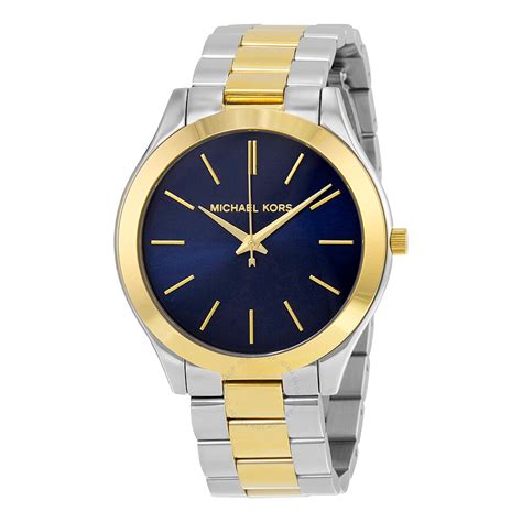 michael kors women's slim runway dark blue|Michael Kors black runway watch.